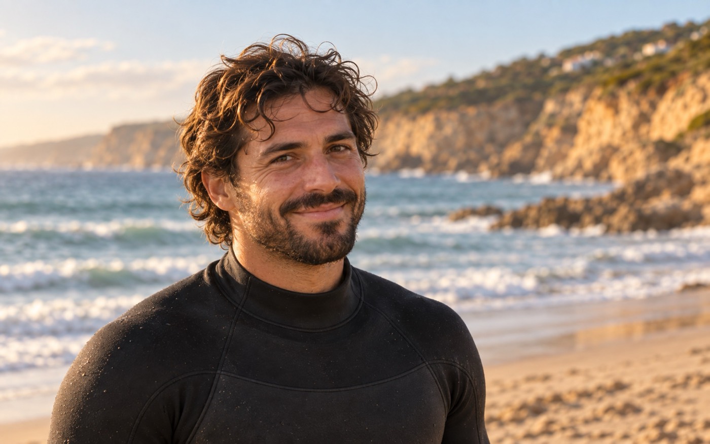 Portrait of Tomás, head coach at Areia Surf Co.